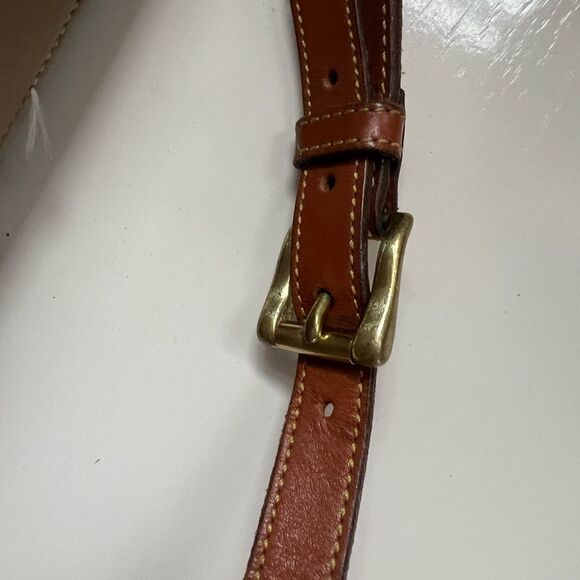 Dooney & Bourke Vintage Bag Satchel Goose Pebbled Leather Purse Crossbody Beige - Picture 5 of 12